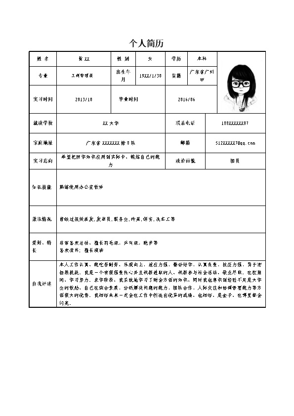 3128_个人简历  - 行政内勤简历模板